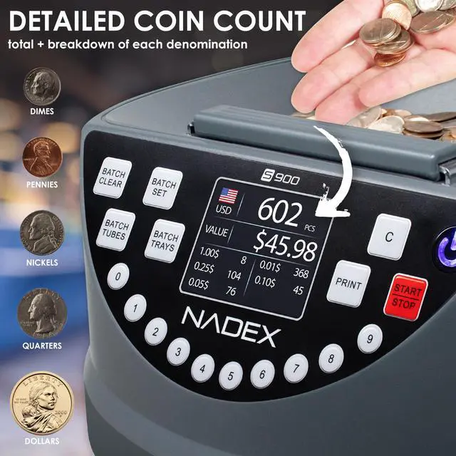 Alt view image 4 of 6 - S900 Coin Sorter, Counter and Wrapper | 48 Preformed Wrappers Included