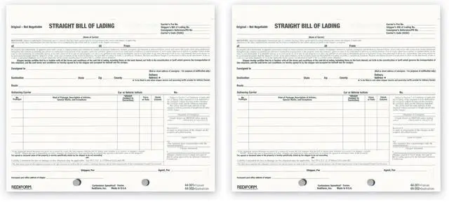 Main image of Bill of Lading, Snap-A-Way Design, Carbonless Triplicate Forms, 8.5" x 7", 250 Freight Forms (44301) (Pack of 2)