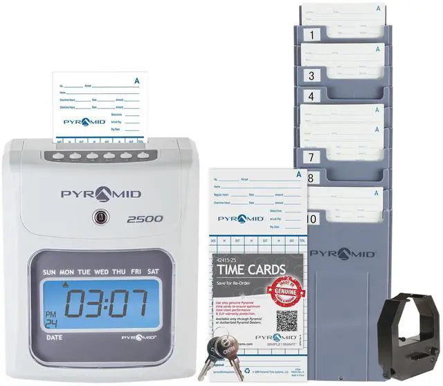 Main image of Small Business 2500 Time Clock Bundle, Ivory | Tracks worked time for unlimited number of employees