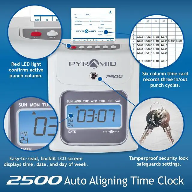 Alt view image 3 of 6 - Small Business 2500 Time Clock Bundle, Ivory | Tracks worked time for unlimited number of employees