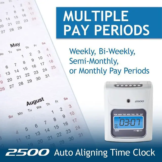 Alt view image 5 of 6 - Small Business 2500 Time Clock Bundle, Ivory | Tracks worked time for unlimited number of employees
