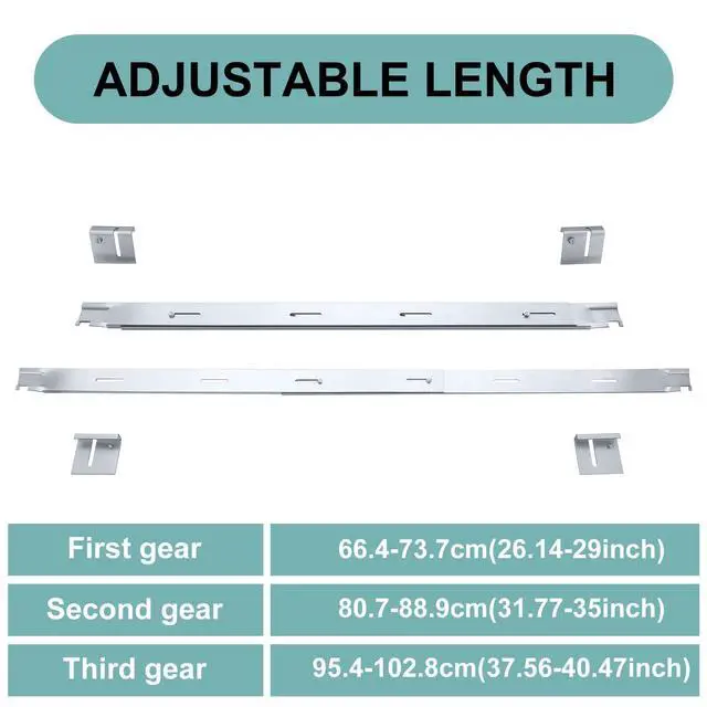 Alt view image 2 of 5 - 8 Pcs File Cabinet Rails Adjustable Files Drawer Rails Metal File Cabinet Dividers 26'' to 40.5'' Adjustable Filing Cabinets Rail for Folders Storage (Silver)