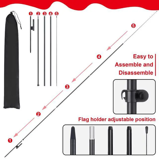Alt view image 6 of 6 - 4 Sets 15ft Now Leasing Flags Banners for Advertising with Flagpole Ground Stake Portable Bag Feather Now Leasing Signs Banner for Business Advertising(Black)