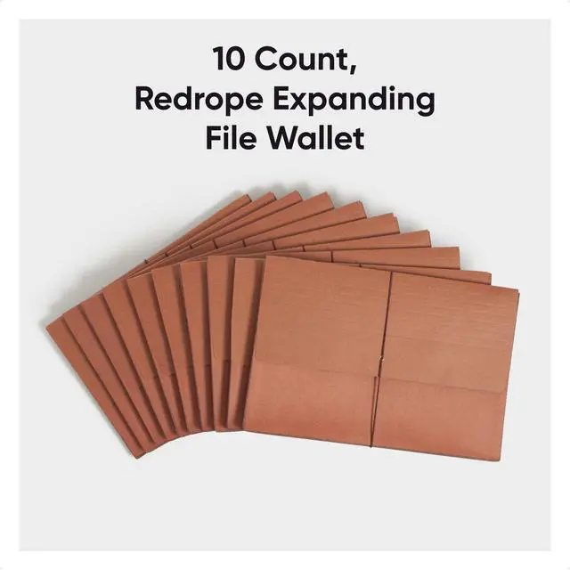 Alt view image 2 of 6 - Redrope Expanding File Wallet, Expanding File Organizer, Accordion Folder for Documents, Flap/Cord Closure, 5-1/4" Expansion, Tear-Resistant, Legal Size, 10 per Box (71111)