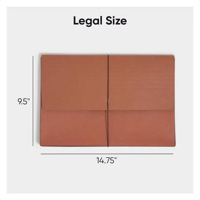 Alt view image 3 of 6 - Redrope Expanding File Wallet, Expanding File Organizer, Accordion Folder for Documents, Flap/Cord Closure, 5-1/4" Expansion, Tear-Resistant, Legal Size, 10 per Box (71111)