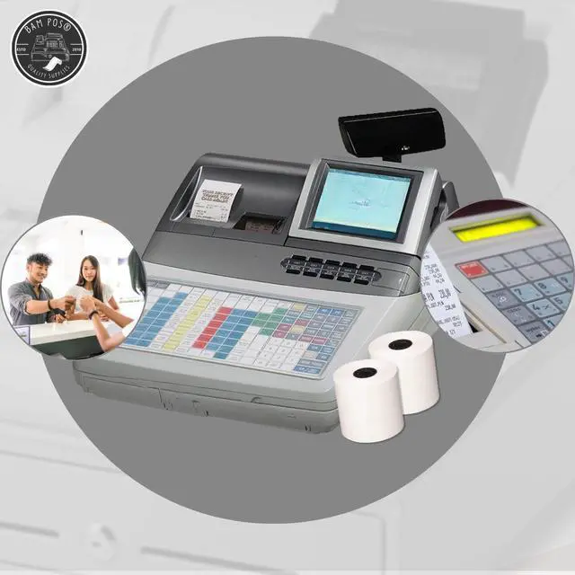 Alt view image 2 of 6 - 2 1/4" x 165' Thermal Cash Register POS Receipt Paper - Low Dust Thermal - Bright White Paper - Compatible with CE T100, PCR T465 and Many More - 50 Rolls Per Case