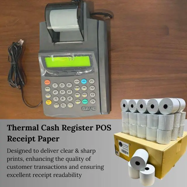 Alt view image 3 of 6 - 2 1/4" x 165' Thermal Cash Register POS Receipt Paper - Low Dust Thermal - Bright White Paper - Compatible with CE T100, PCR T465 and Many More - 50 Rolls Per Case