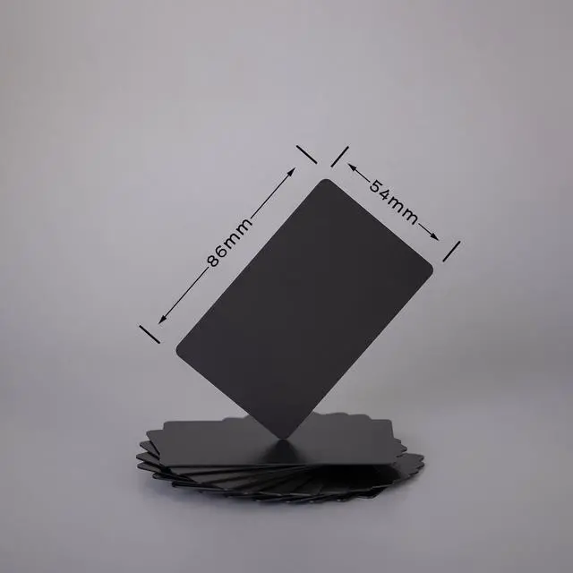 Alt view image 2 of 6 - Thick Black Aluminum Metal Business Cards Anodized Aluminum 86 X 54 X 0.8mm 50 pcs