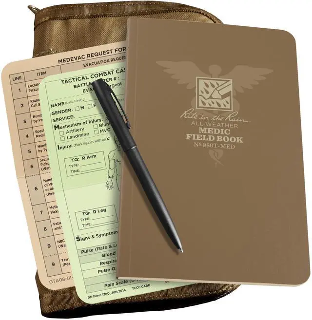 Main image of All-Weather 5.75 x 8.5 Soft Bound Medic Notebook Kit, Prolonged Casualty Care Medic Kit (No. 980T-MED-KITL)
