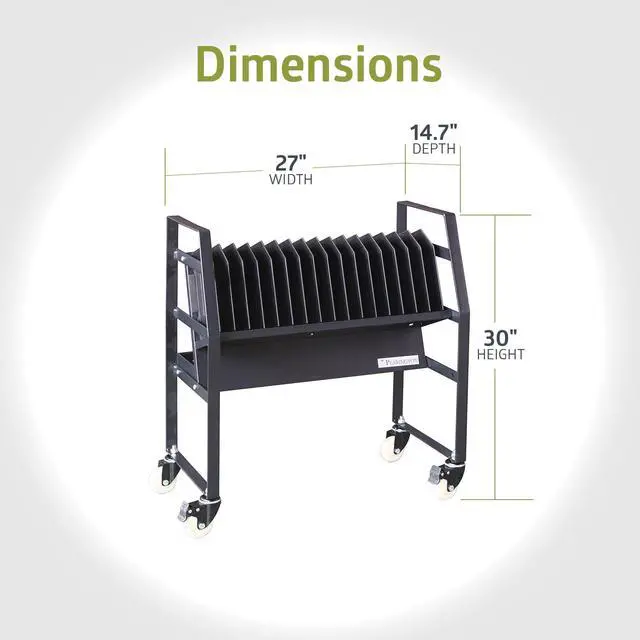 Alt view image 6 of 6 - PEAR-91361,16 Device Mobile Open Charging Cart for iPads,Chromebooks & Laptop Computers,Compatible with Any Screen Size,Easy Access Slots,Removable Dividers,Small Footprint,Surge Protection