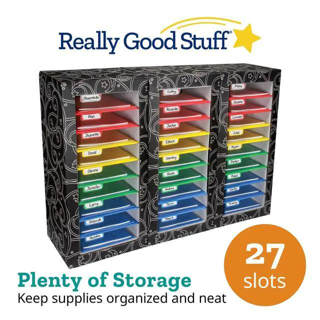 Alt view image 3 of 6 - Classroom Mail Center, 27 Slots, Black, Office Mailboxes | Mail Sorter, Classroom Organization, Mailbox Organizer for Students and Teachers