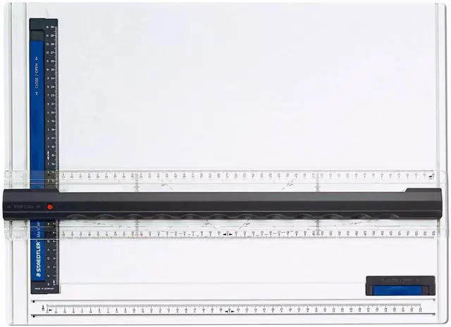 Main image of Mars 661 A3 Drawing Board, DIN A3, High Quality, Made in Germany, White, Impact- and Shatter-Resistant Plastic, Parallel Drawing Rail, Double Groove Guide
