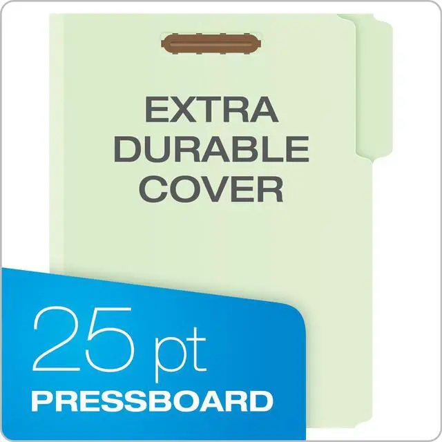 Alt view image 2 of 6 - 17182 Pressboard Folders, 2 Fasteners, 3" Expansion, 1/3 Tab, Letter, Green (Box of 25) (Pack of 4)