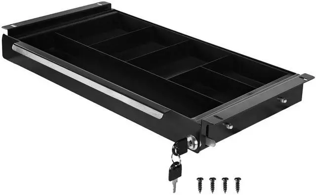 Main image of 18.8 inch Under Desk Pull-Out Drawer with Lock | Sliding Metal Pencil Drawer for Home Office Standing Desk, Top Mounting