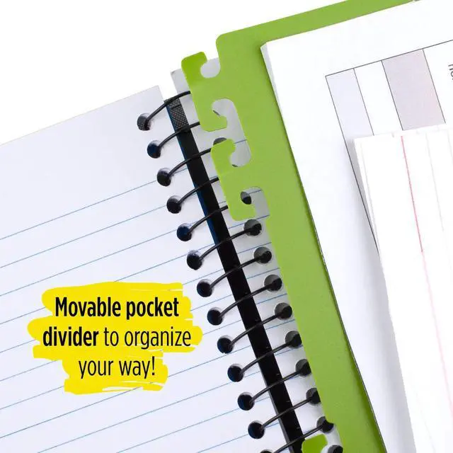 Alt view image 3 of 6 - Advance Spiral Notebooks, 2 Subject, College Ruled Paper, 100 Sheets, 9-1/2" x 6", Assorted Colors, 6 Pack (38642)