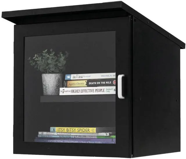Main image of Library Box Outdoor, 16x14x17 Black - Little Free Book Exchange Kit | Steel, All Weather Material, HD Construction, For Neighborhood & Community Book Sharing, Library Kit
