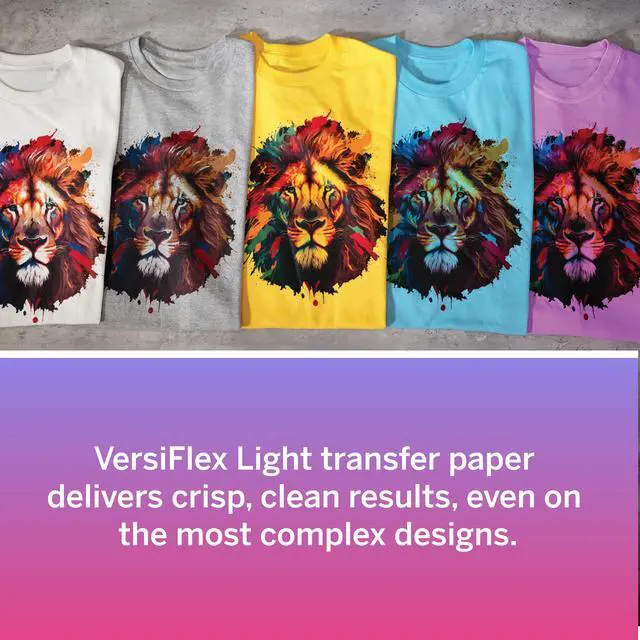 Alt view image 5 of 6 - VersiFlex Light Heat Transfer Decoration Paper - For Uncoated Products - Fabric - Wood - Clean, Sharp Transfers - Self-weeding - Home Decor, Gifts, T Shirts, Hats - 100 Sheets - 8.5x11 Inches