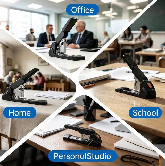 Alt view image 5 of 6 - Heavy Duty Stapler, Industrial Grade, 240 Page Capacity, Ergonomic, Effortless, Extra Large Desktop Stapler, Suitable for Offices and classrooms, Anti-Jamming Metal Construction, Includes Staples