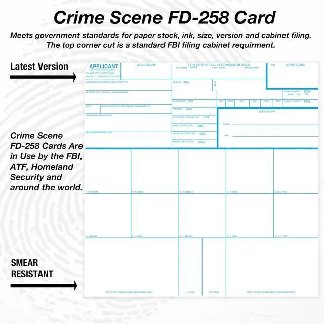 Alt view image 2 of 6 - Fingerprint Cards, Applicant FD-258, 1000 Piece