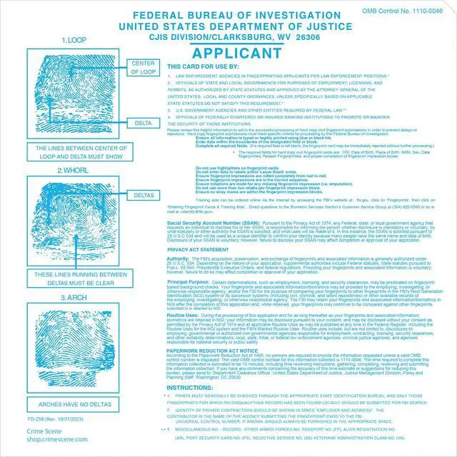 Alt view image 5 of 6 - Fingerprint Cards, Applicant FD-258, 1000 Piece