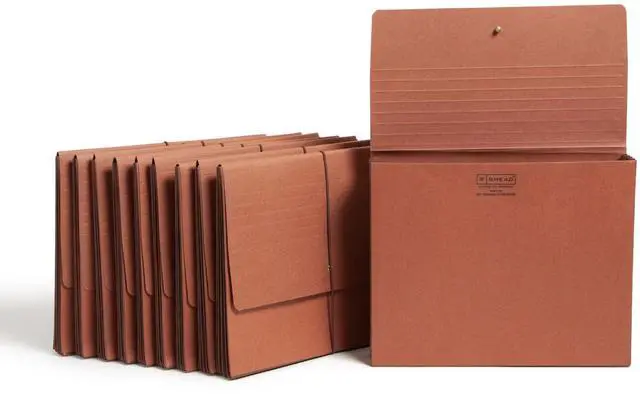 Main image of Redrope Expanding File Wallet, Expanding File Organizer, Accordion Folder for Documents, Flap/Cord Closure, 5-1/4" Expansion, Tear-Resistant, Letter Size, 10 per Box (71109)