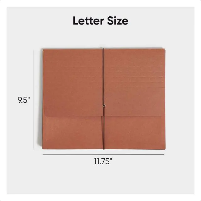 Alt view image 3 of 6 - Redrope Expanding File Wallet, Expanding File Organizer, Accordion Folder for Documents, Flap/Cord Closure, 5-1/4" Expansion, Tear-Resistant, Letter Size, 10 per Box (71109)