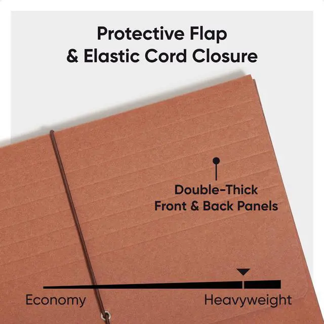 Alt view image 4 of 6 - Redrope Expanding File Wallet, Expanding File Organizer, Accordion Folder for Documents, Flap/Cord Closure, 5-1/4" Expansion, Tear-Resistant, Letter Size, 10 per Box (71109)