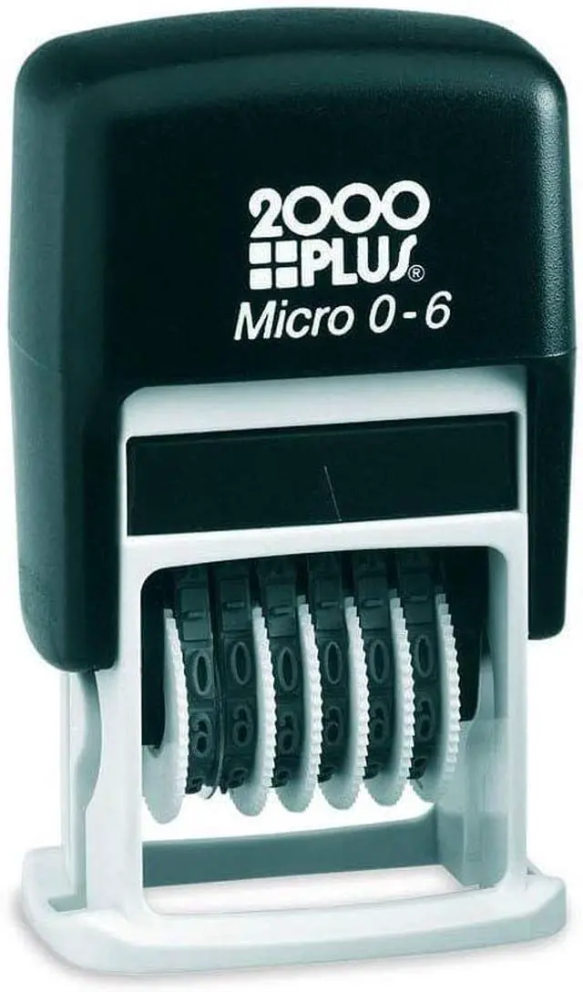 Main image of Self-Inking Numberer Stamp, 6-Bands, 1/2", 5/32" Number Height, Black Ink (010132) (Pack of 12)