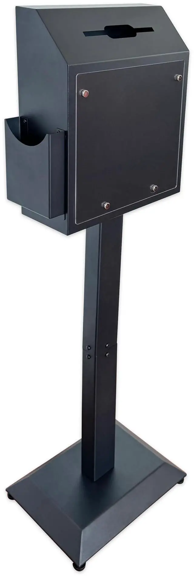 Main image of Suggestion Box with Stand, Floor Standing Offering Box,Metal Combination Lock Ballot Collection Safe Box for Voting,Charity,Donation,Church,Election,Hospital Feedback,and Car Rental Key Return,Black