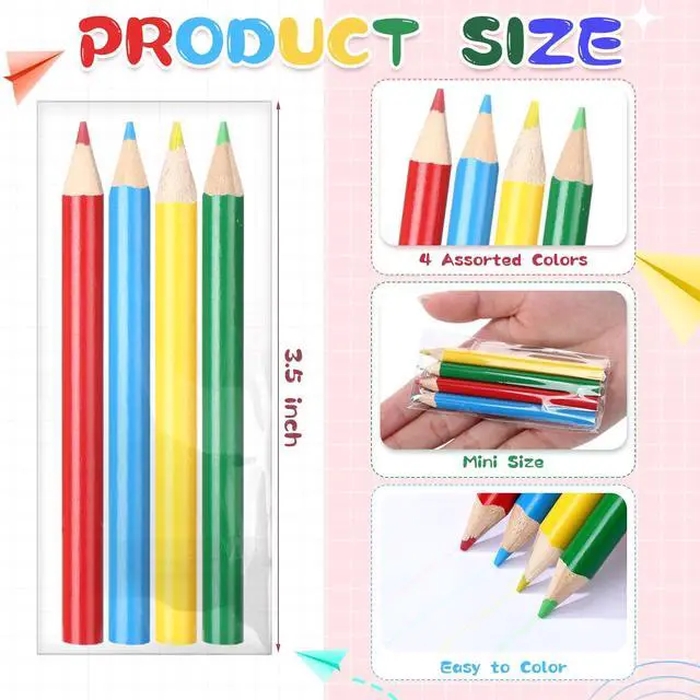 Alt view image 2 of 5 - 2000 Count 3.5 Inch Colored Pencils Mini Color Pencils Bulk Pre-sharpened Art Coloring Pencil Supplies for Drawing Birthday Wedding