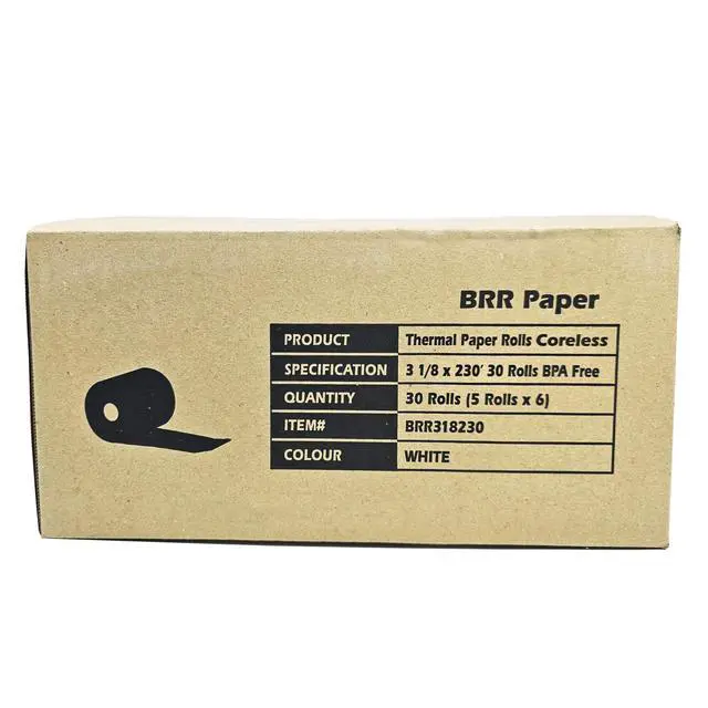 Alt view image 3 of 4 - (30 Coreless Rolls - 50 GSM) 3 1/8 x 230 Thermal Paper Receipt Rolls fits all Clover POS Cash Register Printers for TSP500 TSP600 TSP 700 TSP2000 CT S300 from
