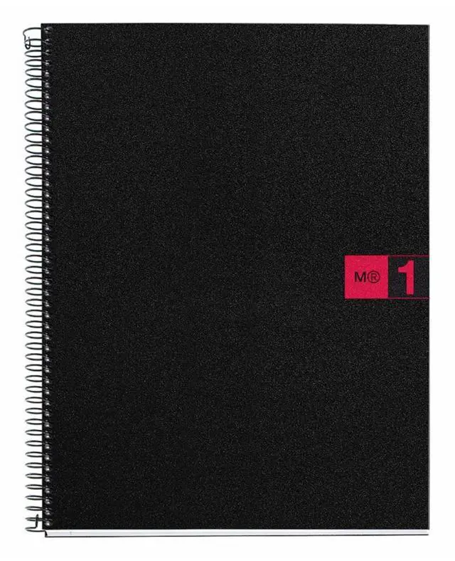 Alt view image 2 of 6 - Miquel Rius Original 1 Subject Notebooks, Lined 11" x 8.5", 80 Sheets Heavyweight Paper, Micro-Perforated & 3-Hole Punched, Black/Red Poly Cover (Pack of 10)