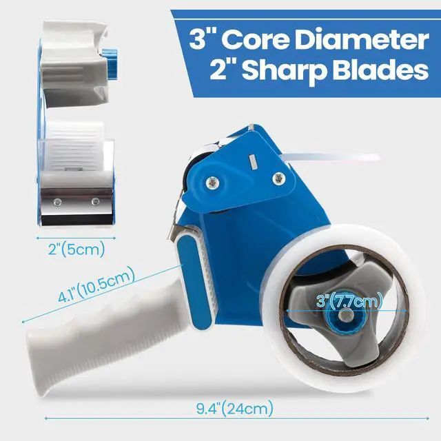 Alt view image 2 of 6 - 9 Pack Packing Tape Dispenser Gun with 6 Roll 2 Inch Gun 2.7 Mil Heavy Duty Packaging Tape for Shipping, Moving, Carton and Box Sealing