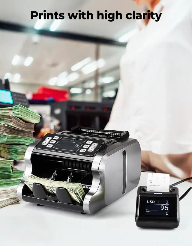 Alt view image 5 of 6 - P01 Thermal Printer for IMC01, IMC08, IMC22 Money Counter Machine Mixed Denomination, External Display+Printer in One, Connects via RJ-11 Plug, Receipt Printer Suitable for 58 mm Thermal Paper