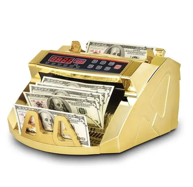 Alt view image 2 of 4 - Gold Money Counter with Counterfeit Detection & Bill Counting | Light Up Display | 1,000 Bills a Minute |Fits US Dollar and Larger