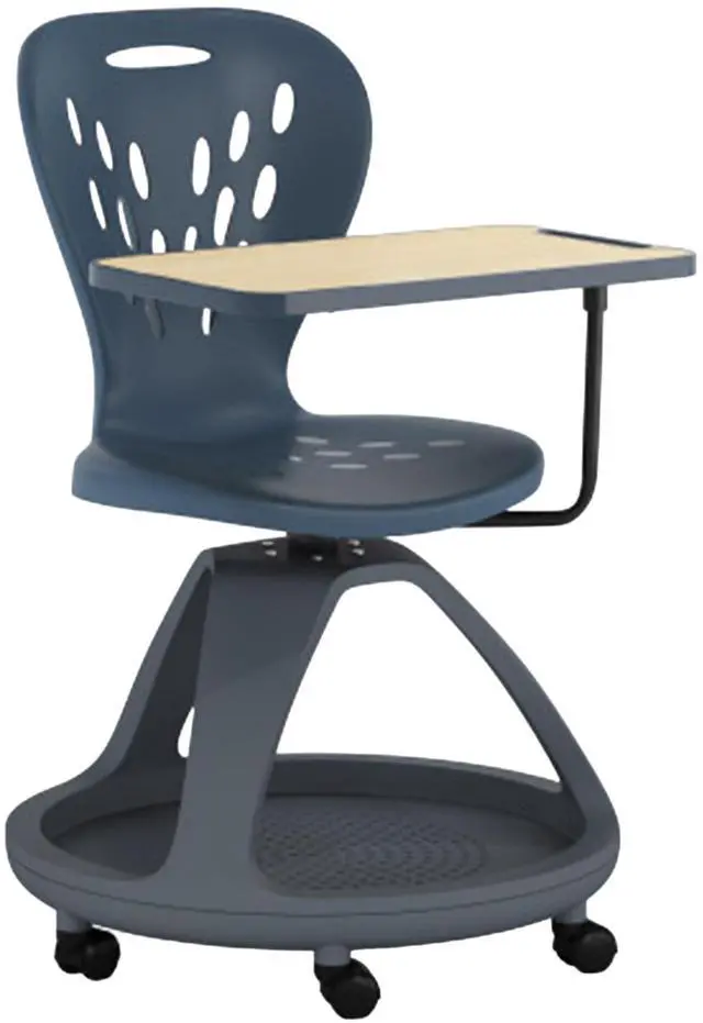 Main image of Laikyn Dark Gray Mobile Desk Chair with 360 Degree Tablet Rotation and Under Seat Storage Cubby