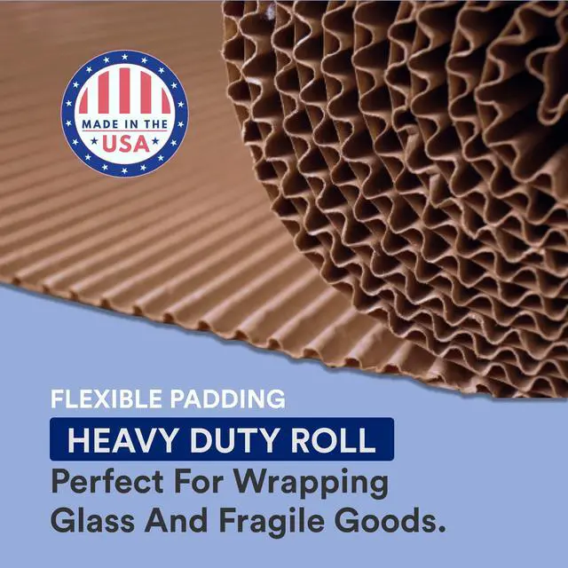 Alt view image 3 of 6 - Shipping Corrugated Roll 24"L x 250"W 1-Pack, Singleface Corrugated Cardboard Paper Roll for Packing, Moving and Storage