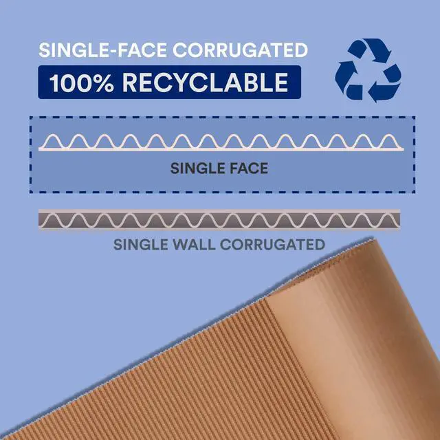Alt view image 4 of 6 - Shipping Corrugated Roll 24"L x 250"W 1-Pack, Singleface Corrugated Cardboard Paper Roll for Packing, Moving and Storage