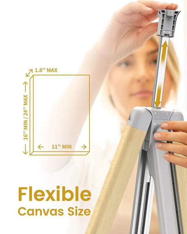 Alt view image 4 of 6 - Easel Stand for Painting, 65'' Portable Folding Plein Air Easel | Adjustable Canvas Holder, Lightweight Aluminum Tripod Design, Stable Stand for Outdoor Painting, Wedding Signs