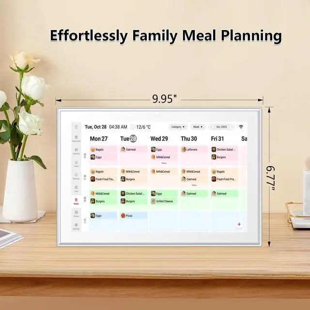 Alt view image 4 of 6 - 10.1" Wall Planner Digital Calendar & Chore Chart, Smart Full HD Touchscreen Interactive Display for Family Schedules, To Do List, Meal Planner, Great for Organizing Your 2026 Calendar