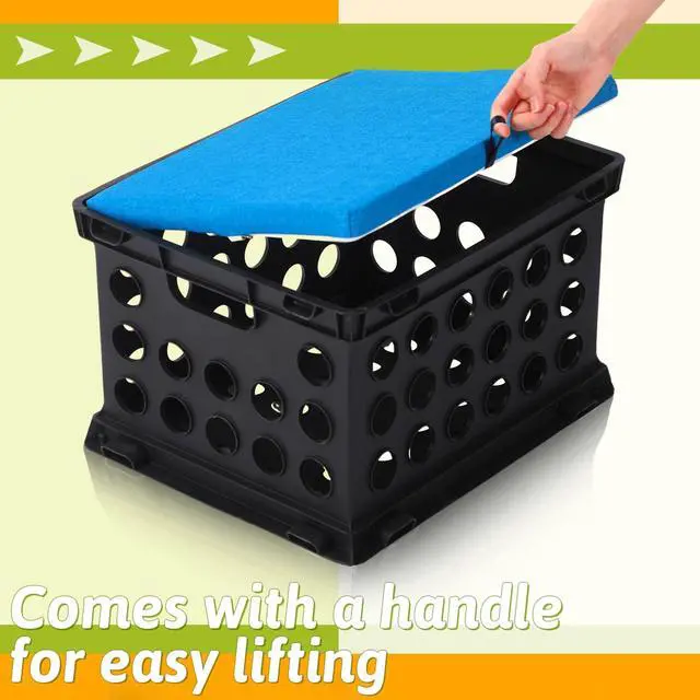 Alt view image 4 of 6 - 6 Pcs Crate Seat Cushions for Classroom 1.18" Thick Squares Wooden Foam Cushions Alternative Classroom Seating Suitable for 17.25'' x 14.25'' Plastic Storage Crate Seat(Vibrant Color)