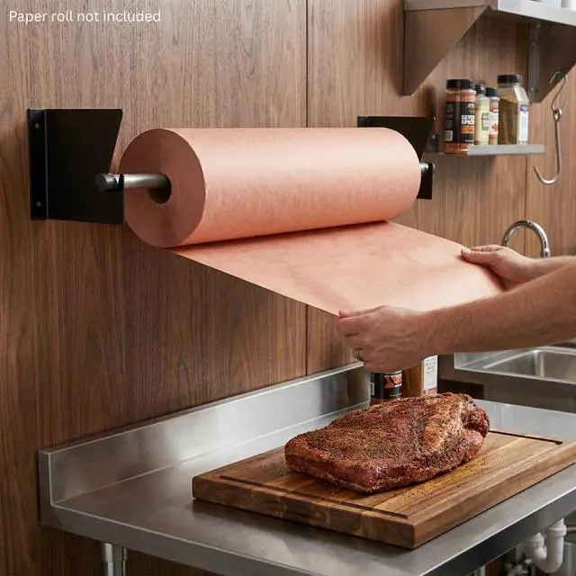 Alt view image 2 of 6 - 2-Pack Wall Mount Roll Rack Holder & Butcher Paper Dispenser - Heavy Duty Adjustable 28 to 60 Inch - Bubble Wrap Dispenser, Kraft Paper Roll Holder & Vinyl Wrap Holder (100 Lb Capacity)