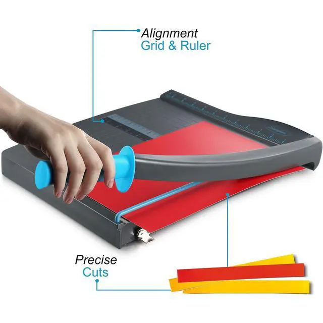 Alt view image 3 of 6 - Guillotine Paper Cutter Heavy Duty, 12 Inch Paper Cutting Board with Guard Rail, Blade Lock, Cuts Up to 10 Sheets, Professional Manual Paper Cutter Trimmer for Scrapbooking, Crafts & Photo