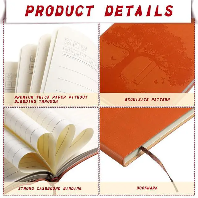 Alt view image 4 of 6 - 48 Pcs Pu Leather Journals Notebook Bulk Colorful Tree Life Lined Journal Notebook Soft Pu Leather Cover Ruled Writing Notebook for Writing School Office Home 128 Pages (8.1 x 5.6 Inch)
