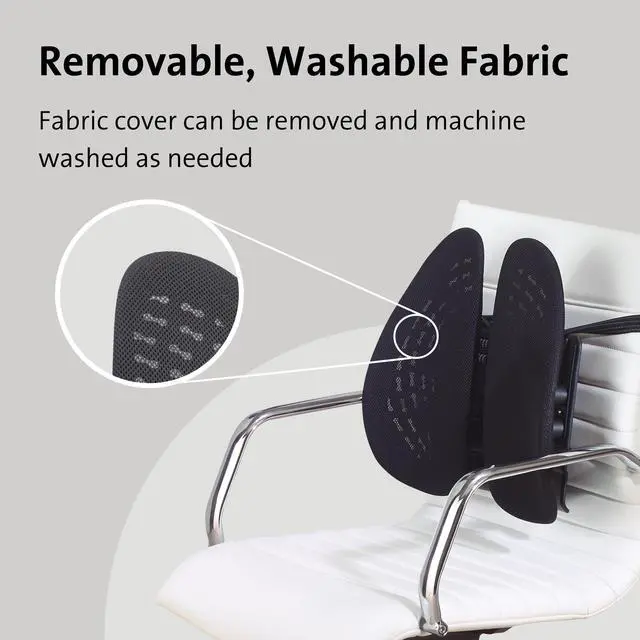 Alt view image 6 of 6 - SmartFit Conform Back Rest Adjustable Lumbar Support with Flexible Side Panels, Ergonomic Mesh Design for Improved Posture & Comfort, Universal Office Chair Fit Black (K60412WW)