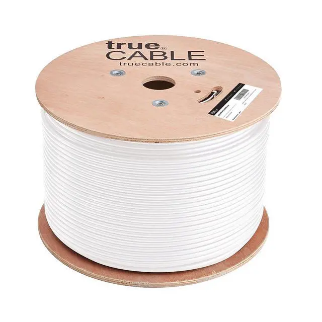 Alt view image 2 of 7 - TRUE CABLE Cat5e Outdoor Bulk Ethernet Cable, Unshielded, 1000ft, White, UV Resistant, OSP Jacket, 24AWG Solid Bare Copper, 350MHz, PoE++ (4PPoE)