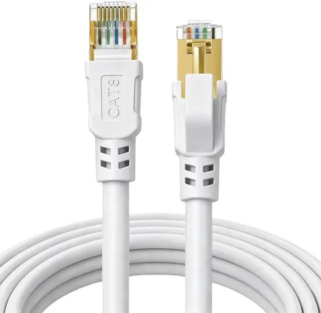 Main image of DDMALL CAT 8 Ethernet Cable 65ft, Indoor & Outdoor, High Speed 40Gbps 2000MHz F/FTP Internet Network Cable with Gold Plated RJ45 Connector for Gaming, Router, PC, Heavy Duty, Weatherproof(65ft White)