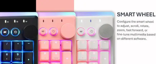 Alt view image 7 of 7 - i-rocks K71M RGB Mechanical Gaming Keyboard with Media Control Knob, Switches (Brown), 107 Keys w/Full NKRO, PBT Keycaps, Multimedia Hotkeys, Detachable USB-C Cable and Onboard Storage, White