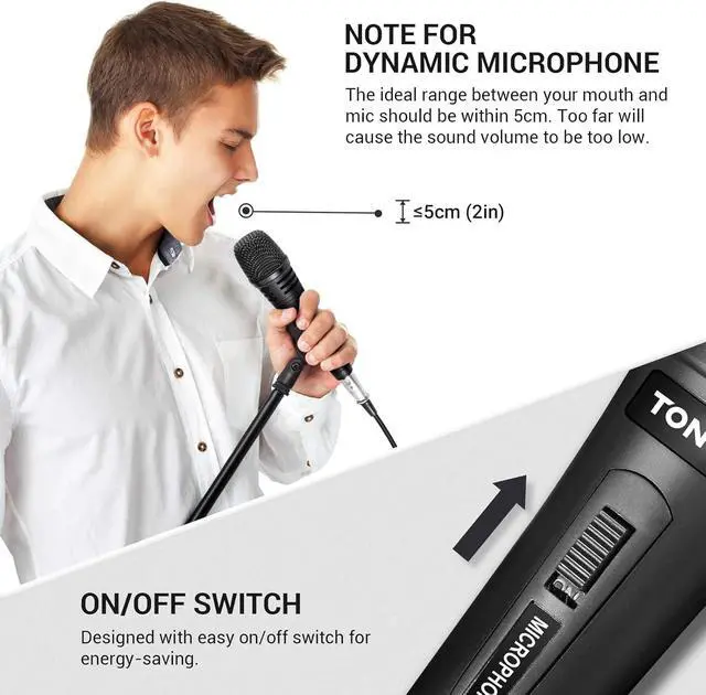Alt view image 5 of 7 - TONOR K1 Vocal Microphone for Singing, Dynamic Handheld Wired Karaoke Mic, Microfono with 5M XLR to 1/4" Cable, Compatible with Amp, Mixer, Suitable for Speech, Karaoke and Outdoor Activities
