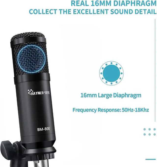 Alt view image 2 of 7 - Podcast Studio Microphone Condenser Mic Podcast Equipment Bundle with 3.5mm Audio XLR Cable